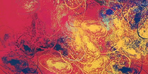 Handmade surreal abstract pattern. Modern artistic canvas. 2d illustration. Texture backdrop painting. Creative chaos structure.