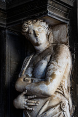 Elements of architecture of houses on the streets of the canals of the city of Venice in Italy. 