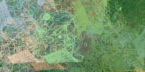Art wallpaper. Digital canvas. 2d illustration. Texture backdrop painting. Creative chaos structure.