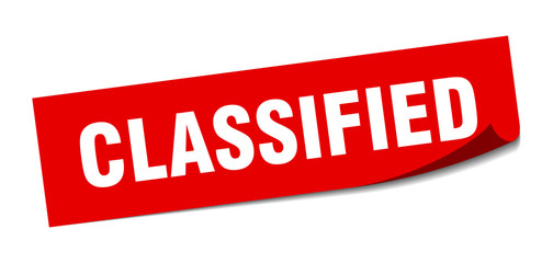 classified sticker. classified square isolated sign. classified