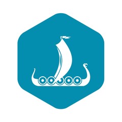 Medieval boat icon. Simple illustration of medieval boat vector icon for web