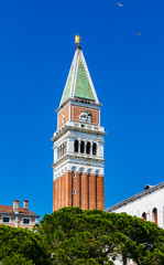 Elements of architecture of houses on the streets of the canals of the city of Venice in Italy. 