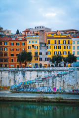 colorful houses in Rome