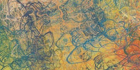 Art wallpaper. Digital canvas. 2d illustration. Texture backdrop painting. Creative chaos structure.