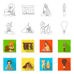 Fototapeta premium Vector design of evolution and prehistory symbol. Collection of evolution and development stock vector illustration.