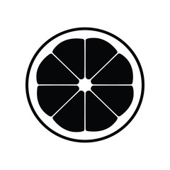 Black silhouette citrus fruit icon