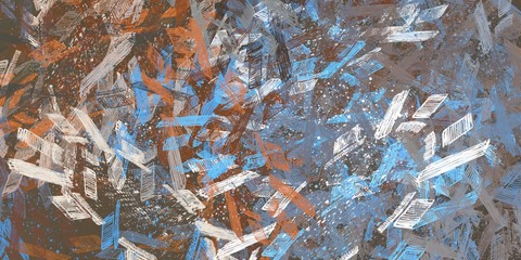 Crazy sketch random pattern. Creative chaos and variety structure. Modern art drawing painting. 2d illustration. Digital texture wallpaper. Artistic sketch draw backdrop material. 