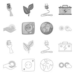Vector design of innovation and technology icon. Set of innovation and nature stock vector illustration.