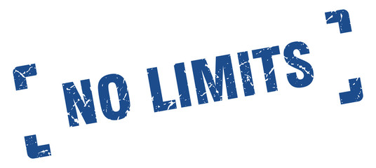 no limits stamp. no limits square grunge sign. no limits