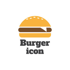 Burger icon vector. Fast food icon. Burger vector silhouette