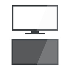 TV screen blank on background vector. Lcd tv display screen