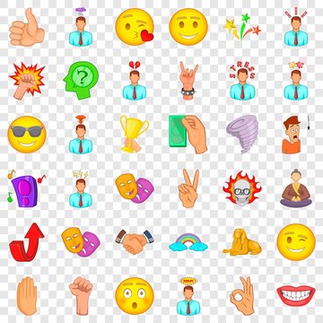 Rainbow icons set. Cartoon style of 36 rainbow vector icons for web for any design