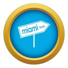 Miami arrow post sign icon blue vector isolated on white background for any design
