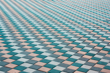Mosaic of color stylish modern paving stones. Beautiful abstract background.