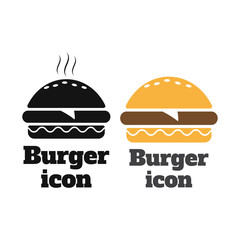 Fast food burger icon. Burger icon vector. Burger sign or symbol