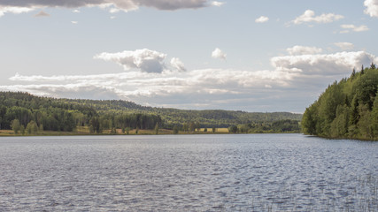 Karelian landscape. Yalguba Lake Onega