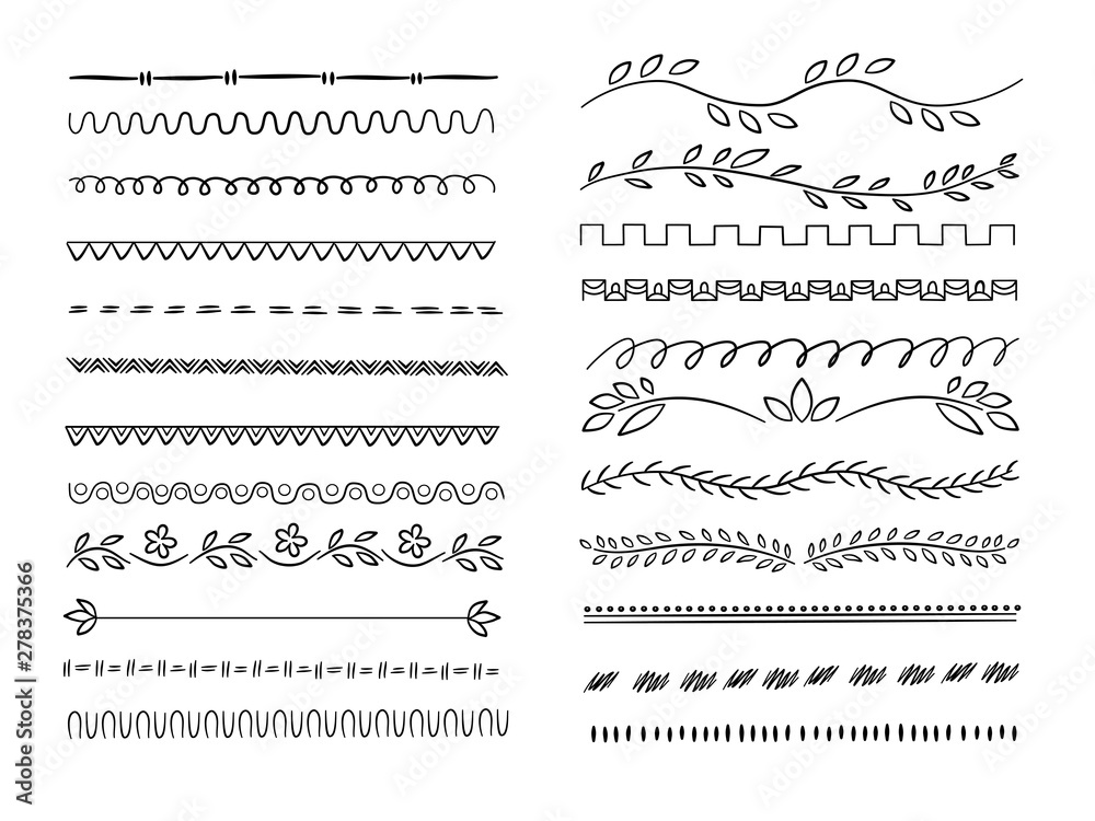 Canvas Prints hand drawn lines. web dividers hatching pencil scribble vector underlines. set of underline drawn, s