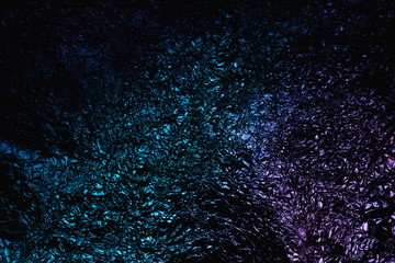 blue purple space grunge abstract crumpled aluminum, titanium shiny foil background