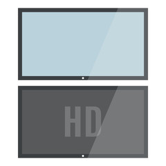 Realistic TV screen. Lcd tv display screen