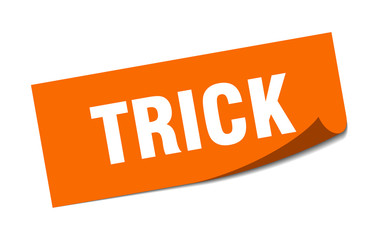 trick sticker. trick square isolated sign. trick
