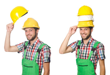 Industrial worker isolated on white 