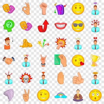 Blush icons set. Cartoon style of 36 blush vector icons for web for any design