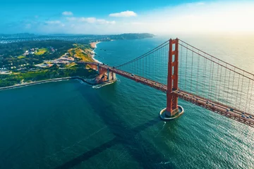 Cercles muraux Pont du Golden Gate Aerial view of the Golden Gate Bridge in San Francisco, CA