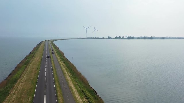 Aerial from the Dyke at Marken in the Netherlands