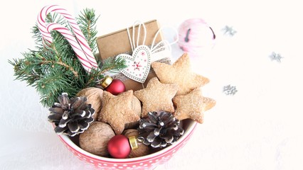 cookie stars and Christmas decor