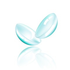 Contact lenses template, clear and close up look at contact lens