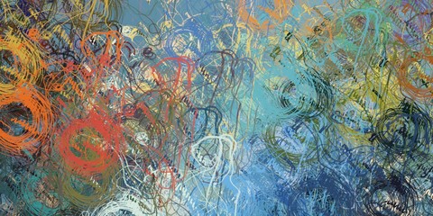 Crazy sketch random pattern. Creative chaos and variety structure. Modern art drawing painting. 2d illustration. Digital texture wallpaper. Artistic sketch draw backdrop material. 