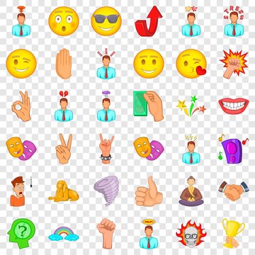 Spooky icons set. Cartoon style of 36 spooky vector icons for web for any design
