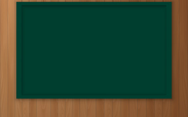 green board on the wooden wall background