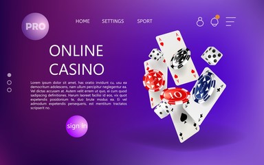 Home page for online casino website.