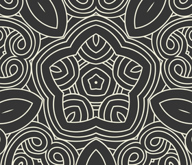 Abstract background with white flower and curls. - Vector.