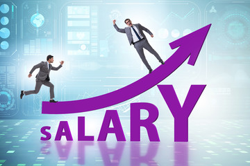 Fototapeta premium Concept of increasing salary with businessman