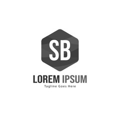 Initial SB logo template with modern frame. Minimalist SB letter logo vector illustration