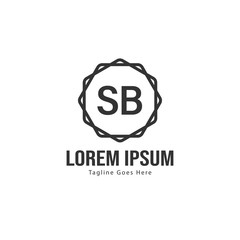 Initial SB logo template with modern frame. Minimalist SB letter logo vector illustration