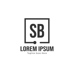 Initial SB logo template with modern frame. Minimalist SB letter logo vector illustration