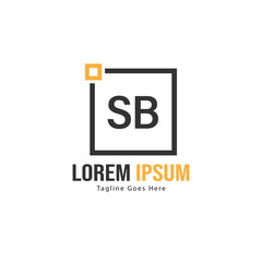 Initial SB logo template with modern frame. Minimalist SB letter logo vector illustration