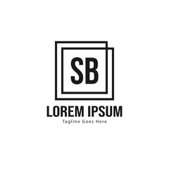 Initial SB logo template with modern frame. Minimalist SB letter logo vector illustration