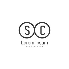 Initial SC logo template with modern frame. Minimalist SC letter logo vector illustration