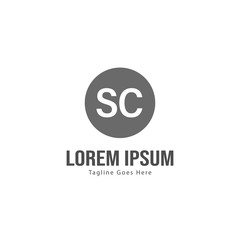 Initial SC logo template with modern frame. Minimalist SC letter logo vector illustration