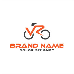 bicycle logo Design Vector Stock .Abstract Letter V R Cycle Bike sport logo vector design icon cycle