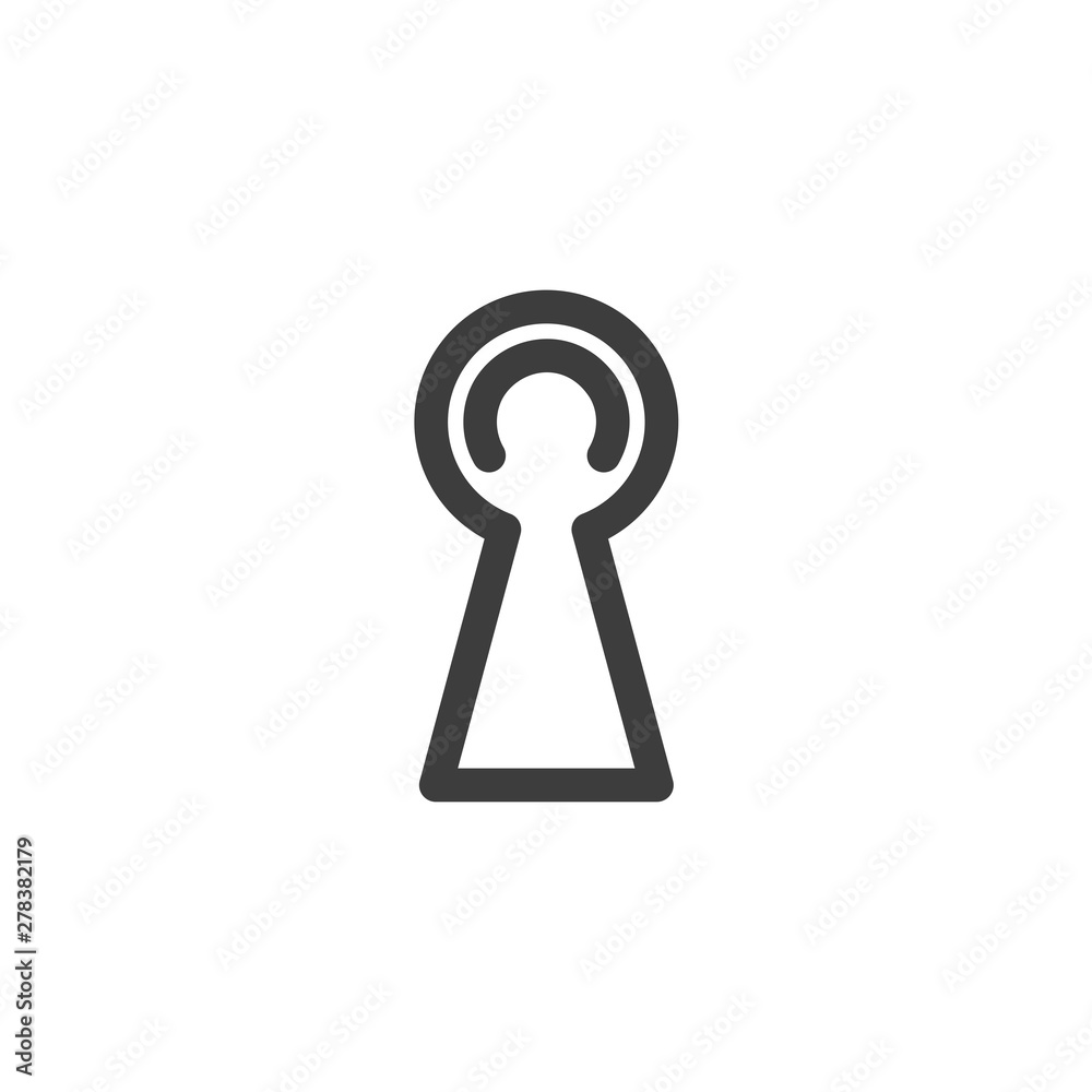 Aufkleber black key hole icon template color editable. padlock, lock symbol vector sign isolated on white back