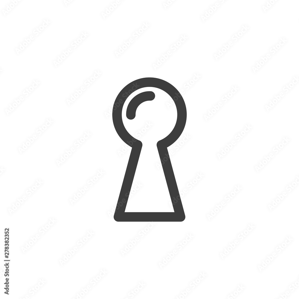 Aufkleber black key hole icon template color editable. padlock, lock symbol vector sign isolated on white back