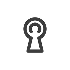 Black key hole icon template color editable. Padlock, lock symbol vector sign isolated on white background. Simple logo vector illustration for graphic and web design.
