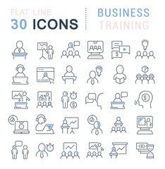Set Vector Line Icons of Business Training
