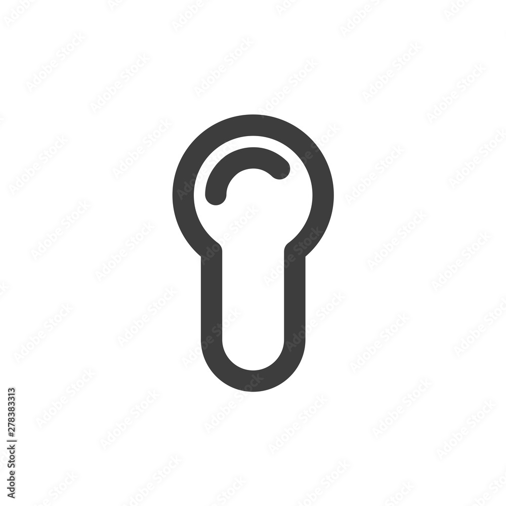 Poster black key hole icon template color editable. padlock, lock symbol vector sign isolated on white back