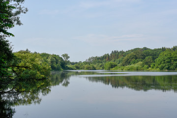 Landscape of the lake at Vestbirk in Denmark